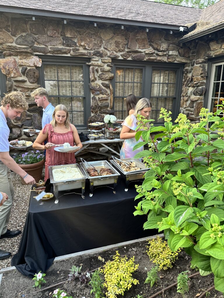 catering at outdoor wedding reception